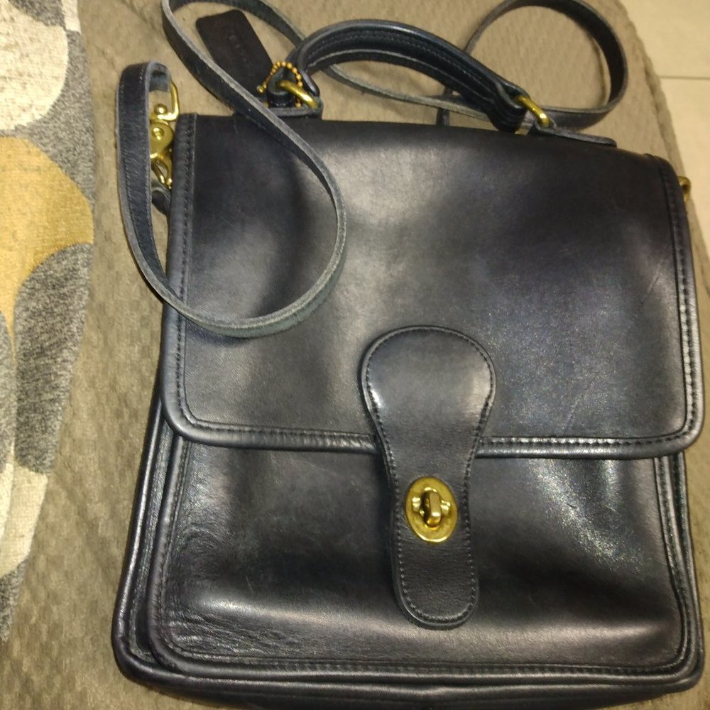 ❤️4 Pc Vintage COACH 5130 Willis Station Bag Leather Crossbody Purse +FOB Strap